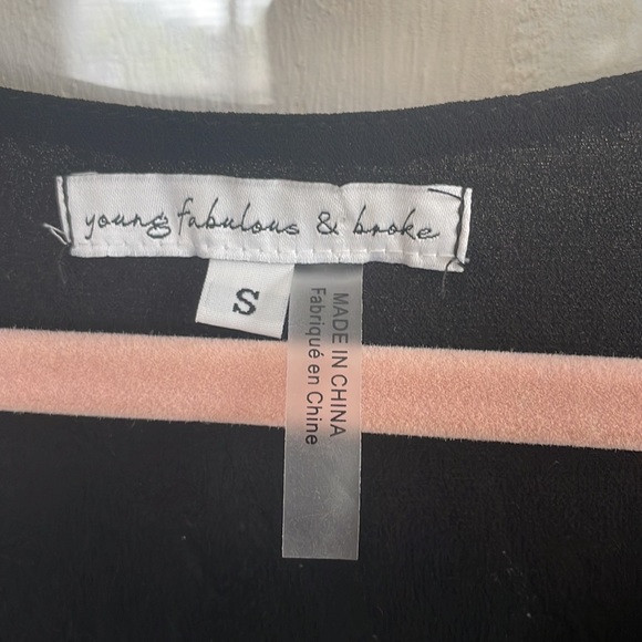 Young, Fabulous & broke black sheer flowy dress -size S - Picture 2 of 5